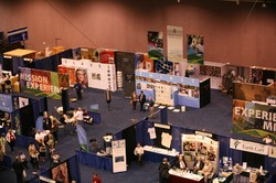 Photo from above of an exhibit area