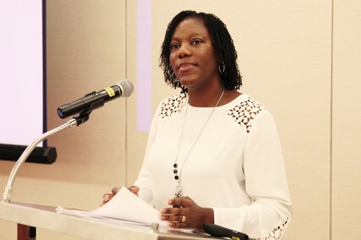 Dr. Crystal R. Sanders, author and guest speaker at the PHS luncheon on Tuesday held at the Marriott Grand in St. Louis.