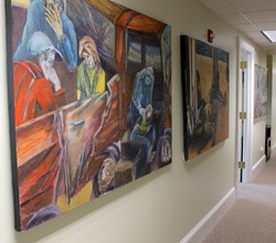 Lucy Janjigian's series of paintings entitled ‘Homeless’ on display at the Presbyterian Office of Public Witness in Washington, D.C.