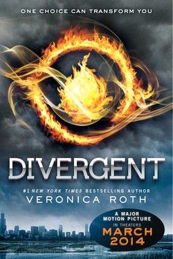 Book cover promoting movie release of Divergent