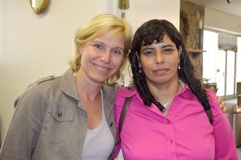 Gladys (right) with the Rev. Grytsje Courperus, Independent Church of Brazil and representative of the World Council of Reformed Churches.