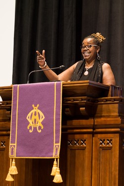 The Rev. Aisha Brooks-Lytle from Wayne (Pennsylvania) Presbyterian Church preaches at the 2016 Next Church gathering in Atlanta.
