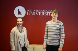 Valeriya Boyko, a junior communications major at Lithuania Christian College, was awarded a 70 percent tuition discount for the 2015-2106 academic year and sophomore business administration major Erik Dudik received a 40 percent tuition discount, with scholarship funds from Saint Mark Presbyterian Church in Bethesda, Md.