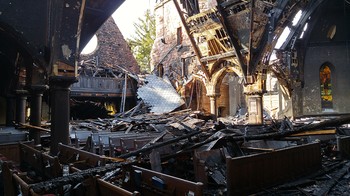 Last week’s fire was confined to the historic sanctuary of the First Presbyterian Church of Englewood. 