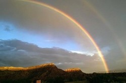 A double rainbow appeared over the Mesa immediately after the devastation from the July 7 storm.