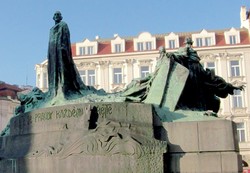 Hus Memorial in Prague's Old Town Square erected in 1915.