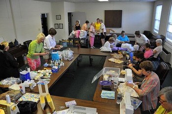 A typical busy day for the Bag Ladies, who have delivered care packages to more than 2,000 children since 2008.