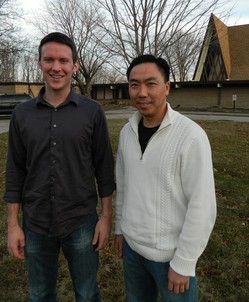 John Nelson, left, coordinator of the Parish Internship Program, and the Rev. Jin Kim, the program’s director