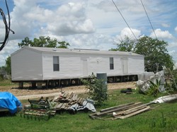 A rebuilt mobile home.