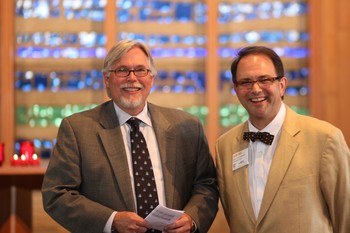 Michael Jinkins (left) president of Louisville Presbyterian Theological Seminary, and Lee Hinson-Hasty, coordinator of theological education for the PC(USA).