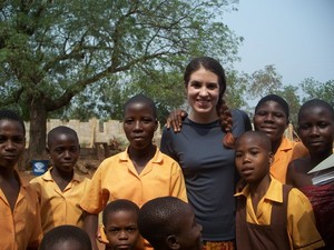 young woman with Ghanaian students