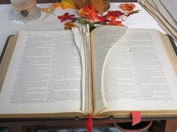An historic Bible whose pages were torn out