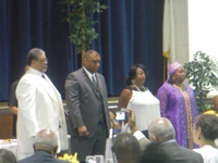 The 2009-11 executive board of the NBPC was installed Aug. 1. From left to right: Arthur Canada, treasurer; Gregory Bentley, president; Karen Brown, vice president; Marvella Lambright, secretary.