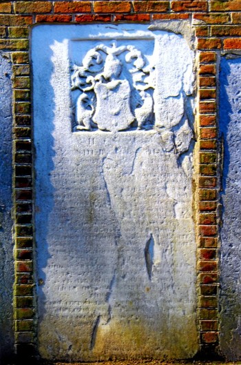 Tombstone embedded in wall of Presbyterian Historical Society, 2014.