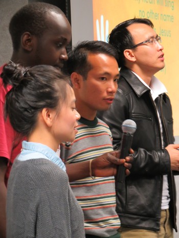 Lisa Ngantung, Daniel Kimandi, Peter Cuong Duong and Loc Dai Nguyen lead devotion.