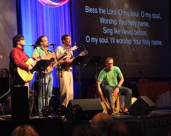 Joe Richardson, Scott Brown, Richard Richards and Scott Neely, all from Greensboro, N.C., provided music leadership at Big Tent 2013.