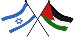 Flags for Israel and Palestine