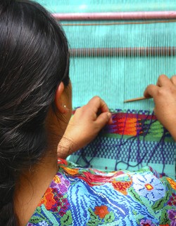 Traditional weaving in Guatemala.