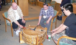 An American Indian drum group provided the music for the processional and recessional at the services of worship and installation at this week’s meeting of the Synod of Lakes and Prairies.