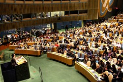 The opening of the 59th Session of the Commission on the Status of Women, held in the General Assembly Hall at United Nations Headquarters on 9 March 2015. During the meeting the Commission adopted a political declaration on the occasion of the 20th anniversary of the Fourth World Conference on Women.