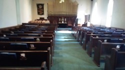 The sanctuary of Pewee Valley Presbyterian Church prior to renovations.