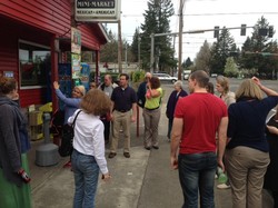 Members of the Presbyterian Hunger Program Advisory Committee visit one of the local grocery stores in the community of Rockwood, Oregon.
