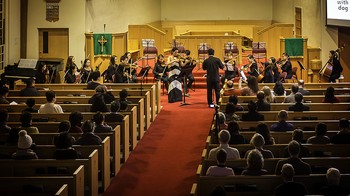 The Hwaum Boston Chamber Orchestra performs a fundraising concert at the Korean Church of Boston, PC(USA). 