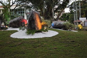 The Presbyterian Mission Garden at Silliman University features three legacy rocks, symbolizing the missional priorities to teach, preach and heal.