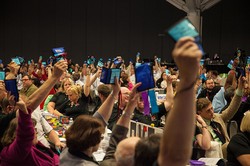 Members vote during the United Church of Christ General Synod 2015 in Cleveland.