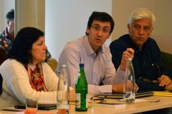 Darío Barolín (center) at the WCRC’s Accra global discussion.