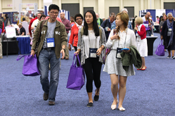 Visitors at the 221st General Assembly (2014) Exhibit Hall in Detroit, MI