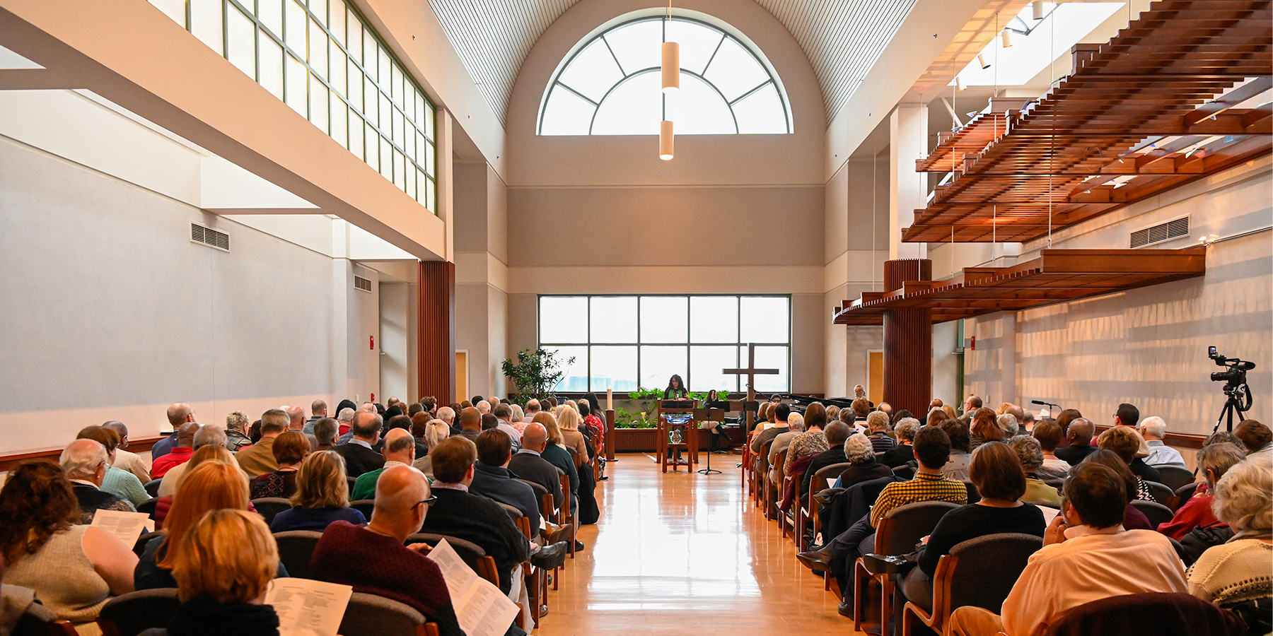 Participants of the Moderators' Conference gathered for worship at the Presbyterian Center's Chapel in Louisville, KY.