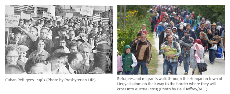 Images of refugees from 1962 and 2015