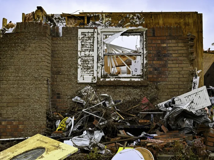 Storm damage and debris