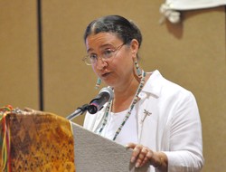 Photo of a woman at a podium