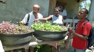 PC(USA) Mission co-worker Mark Hare works with several teams of Haitian farmers in a program that shares ideas about how to grow a lot of food on small plots of land. The teams base their work on key Biblical themes.