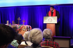 The Rev. Dr. William Barbour opens the Ecumenical Advocacy Days Weekend on Friday evening.  