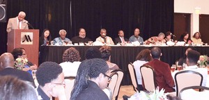Panel members at the Catawba reunion in Greensboro, N.C.