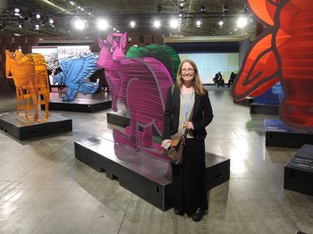 PC(USA) associate Rebecca Barnes visits the Noah’s Ark art exhibit at COP 21.