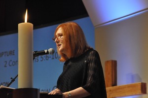 The Rev. Dr. Jana Childers preaches at the opening worship of Big Tent 2015 in Knoxville.