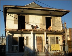 A house being renovated.