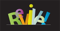 The word Revive! in multiple colors on a black background