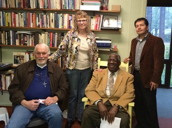 The board of Peace Beyond Understanding: Hillery Kemp and Kenneth Lyons (seated); Delia Matthews and John Castillo (standing).