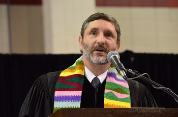 Rob Spach leads worship at the 2012 Davidson College Baccalaureate service.