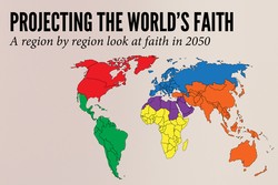 “Projecting the World’s Faith: A region by region look at faith in 2050,” Religion News Service graphic by Tiffany McCallen