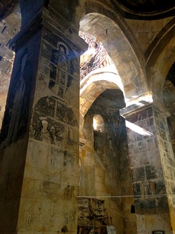 Faded frescoes inside the once-famous Armenian Christian Varagavank monastery, built in the 11th century. It is in a Kurdish village and now known as Yedi Kilise, Turkish for “seven churches,” because it used to be an enormous monastery complex.