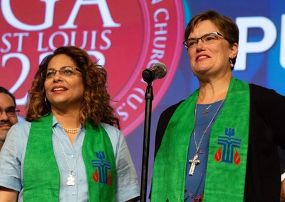 Co-Moderators of the 223rd General Assembly, Vilmarie Cintrón-Olivieri (left) and Cindy Kohlmann (right), will be leading worship at the 2018 Moderators' Conference in Louisville, KY.