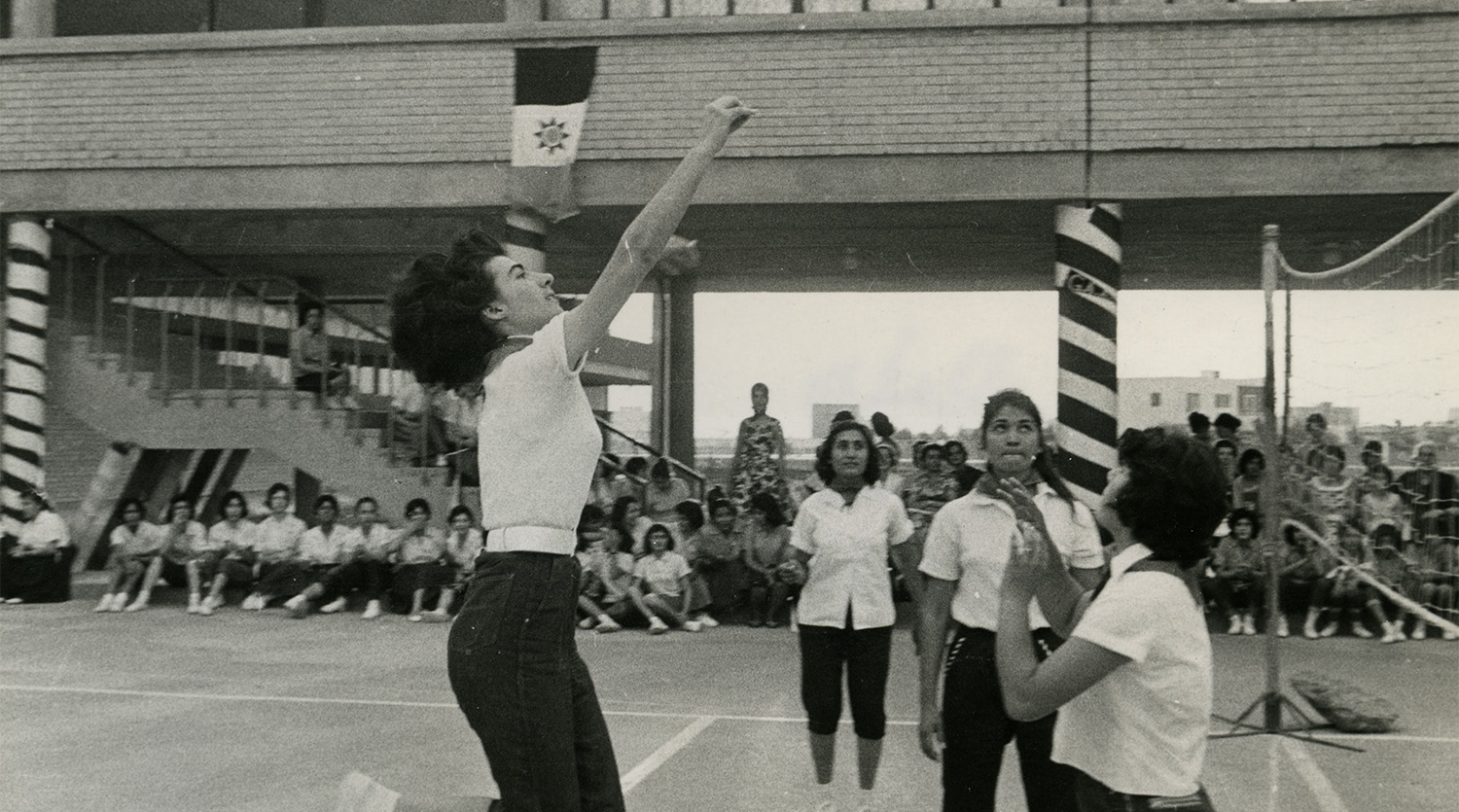 Students of Baghdad High School participating in Sports Day. April 1961. 