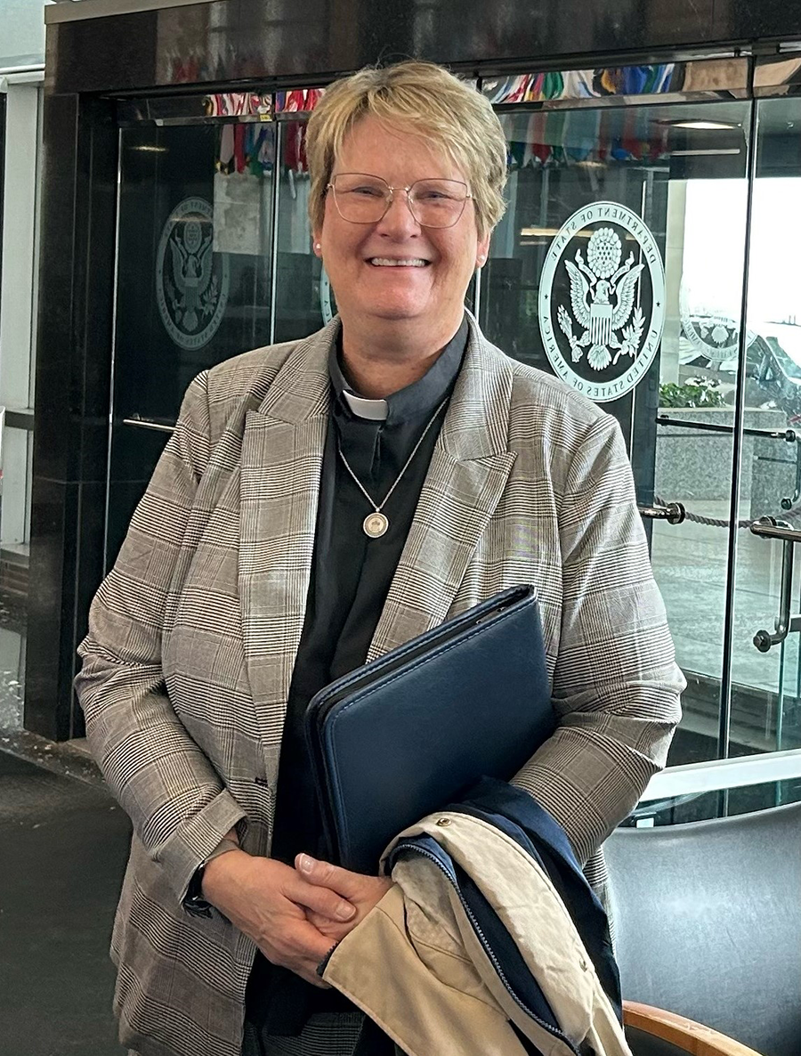 The Rev. Bronwen Boswell at the State Department.
