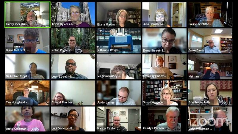 The Committee on the Office of the General Assembly (COGA) and Presbyterian Historical Society Board meet in joint session via Zoom on September 28, 2021. 